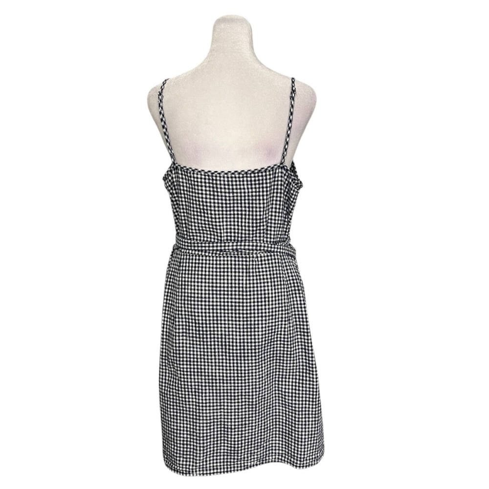 Aerie Navy Blue Gingham Wrap Strappy Summer Dress Size XL - Picture 6 of 8